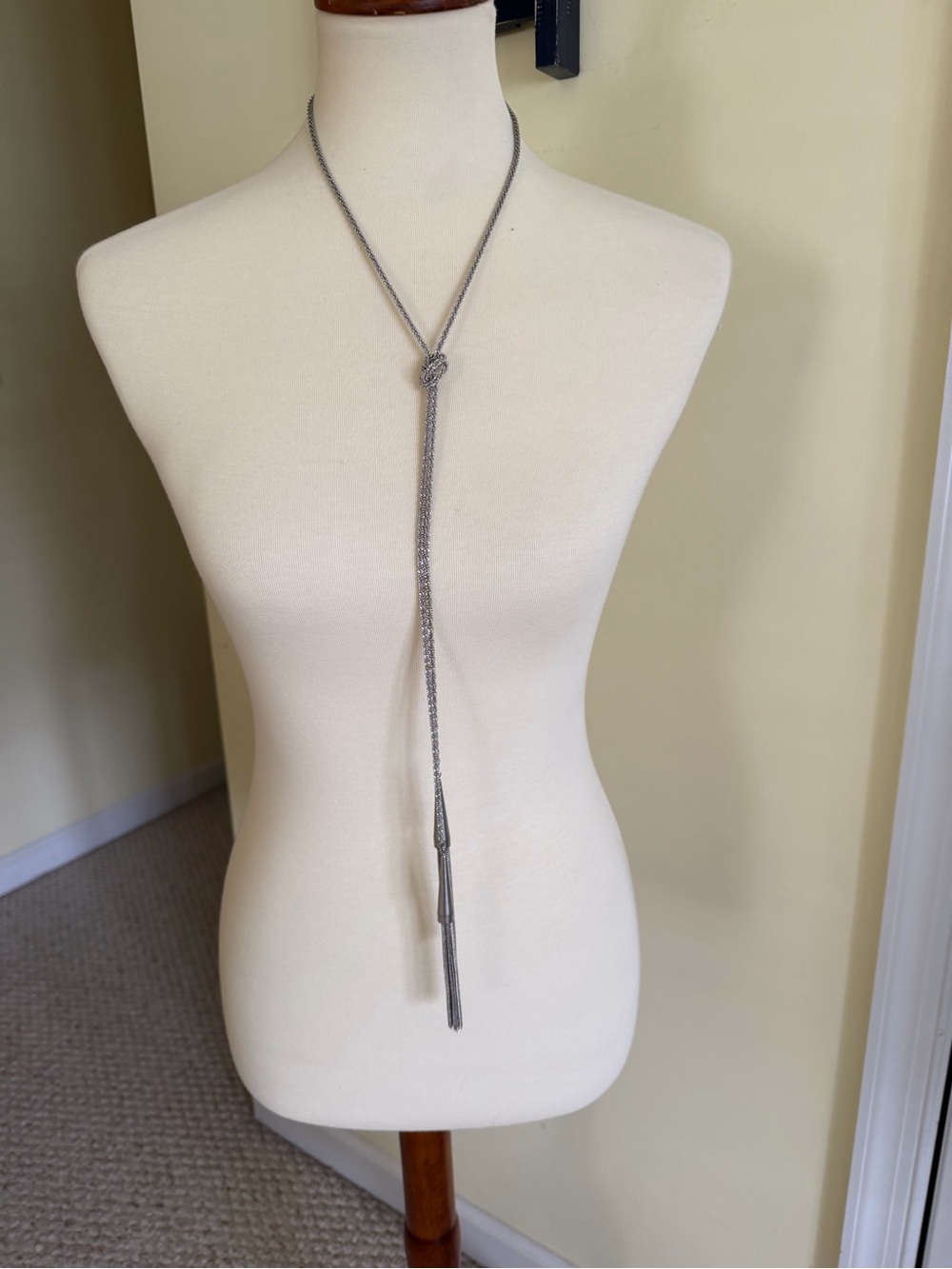 Kendra Scott Silver Knot Lariat Necklace - Women Jewelry adjustable